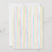 Invitation Lace blanche Aquarelle Candy Stripes Sweet 16 (Dos)