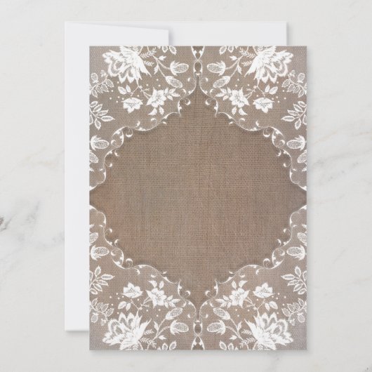 Invitation Lace Burlap Pink Peonies Mason Jar Mariage rustiqu (Dos)