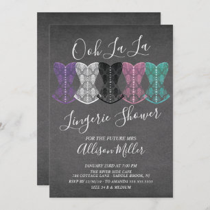 Invitation Lace Corset Lingerie Douche nuptiale
