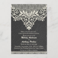 Lace cuir Rustique Black Ivory Biker Mariage