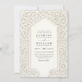 Invitation Lace Embossed Vintage Elegant QR Code Wedding (Devant)