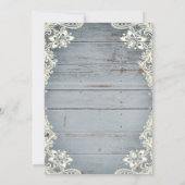 Invitation Lace Floral Boots Blue Wood Quinceañera   (Dos)