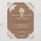 Invitation Lace Mason Jar Daisies Fête de l'mariée russe (Devant / Derrière)