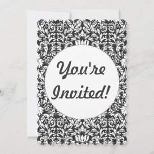 Invitation Lace noir blanc Damas Brocade