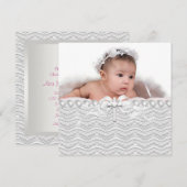 Invitation Lace Pearl Cross Christening (Devant / Derrière)