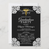 Invitation Lace Photo Nursing School | Graduation Médicale (Devant)