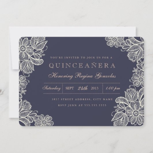 Invitation Lace Quinceaña Vintage (Devant)