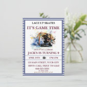 Invitation "Lace Up Skates, It's Game Time" Hockey sur glace  (Debout devant)