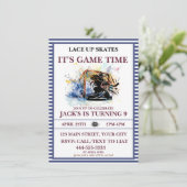 Invitation "Lace Up Skates, It's Game Time" Hockey sur glace  (Debout devant)