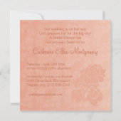 Invitation Lacez, robe de mariage sur l'invitation de corail (Dos)