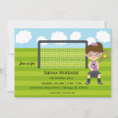 Invitation Lacrosse fille d'anniversaire (Devant)