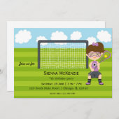 Invitation Lacrosse fille d'anniversaire (Devant / Derrière)