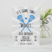 Invitation Lacrosse Sports Birthday (Debout devant)