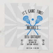 Invitation Lacrosse Sports Birthday (Devant / Derrière)