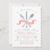 Invitation Lacy Fork Cuillère de couteau Nuptiale Brunch Invi (Devant)