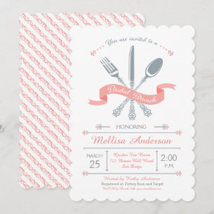 Invitation Lacy Fork Cuillère de couteau Nuptiale Brunch Invi