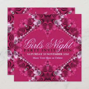 Invitation Lacy rose Anniversaire Filles Night Fêtes Invitati