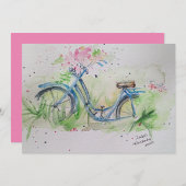 Invitation Ladies bicycle in spring field