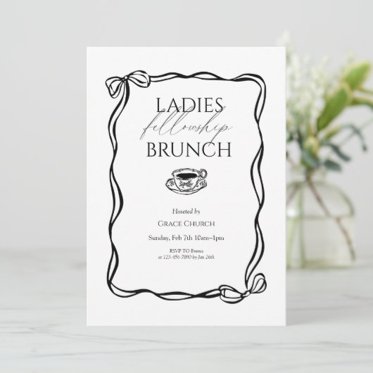 Invitation Ladies Fellowship Brunch Church Event (Debout devant)