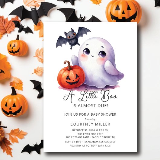 Invitation L'Adorable Boo Est Presque Baby shower