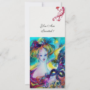 Invitation LADY AVEC MASK Venetian Masquerade Ball métal de g