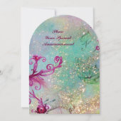 Invitation LADY BLUE MASK Fête de Mascarade Tourbillons Flora (Dos)