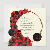 Invitation Lady Bug-Bird-Baby shower-Thème de fête (Devant)