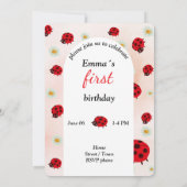 Invitation lady bug party photo (Dos)