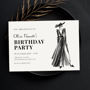 Invitation Lady in Elegant Gown