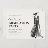 Invitation Lady in Elegant Gown diplôme de mode (Devant / Derrière)