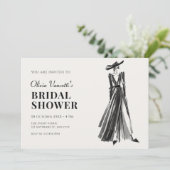 Invitation Lady in Elegant Gown nuptiale (Debout devant)