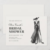 Invitation Lady in Elegant Gown nuptiale (Devant / Derrière)