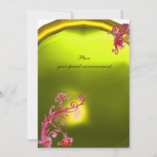 Invitation LADY OF LAKE, bleu vif, jaune rose vif (Dos)