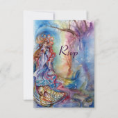 Invitation LADY OF LAKE, bleu vif rose rsvp (Devant)