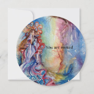 Invitation LADY OF LAKE bleu vif rose violet blanc vif