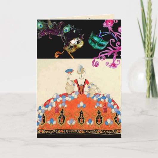 INVITATION LADY ORANGE BAL MASQUÉ DU MARDI GRAS MASQUES (Devant)