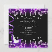 Invitation Lady Parties scintillant violet rétro Haut talons  (Dos)
