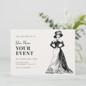 Invitation Lady Retro Vintage (Debout devant)