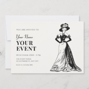 Invitation Lady Retro Vintage