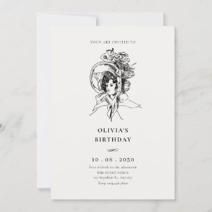 Invitation Lady Retro Vintage