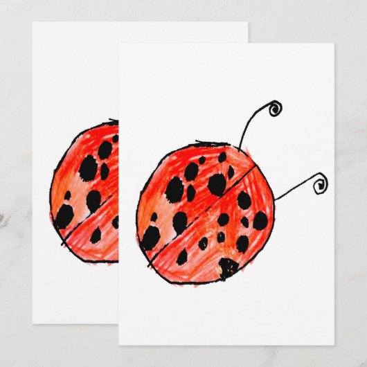 Invitation Ladybug (Devant / Derrière)