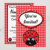 Invitation Ladybug (Devant / Derrière)