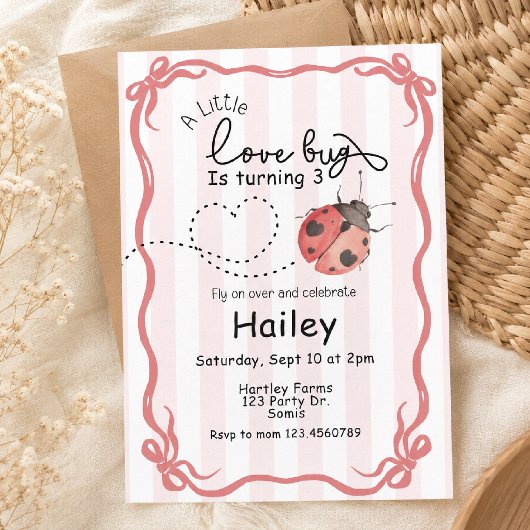 Invitation Ladybug Anniversaire, Love Bug