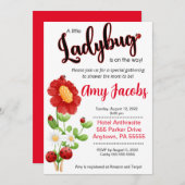 Invitation Ladybug Baby shower invitation, Fille douche (Devant / Derrière)