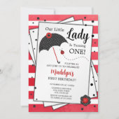Invitation Ladybug Birthday Invitation, 1er anniversaire (Devant)