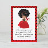 Invitation Ladybug Black Princess Fairy Tale Anniversaire (Debout devant)