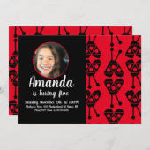 Invitation Ladybug Bug Insect Géométrique fête d'anniversaire (Devant / Derrière)