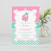 Invitation Ladybug Ladybird Pink fête d'anniversaire (Debout devant)