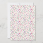 Invitation Ladybug mignon Baby shower floral rose fille (Dos)