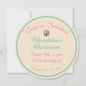 Invitation Ladybug rose floral victorien mignon (Dos)